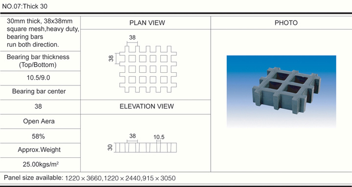 30mm*38*38high Heavy Duty FRP Molded Grating