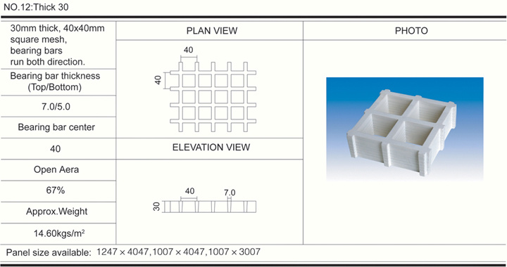 30mm40*40 High FRP Molded Grating