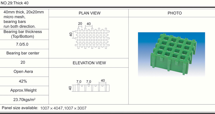 40mm20*20 Micro Mesh FRP Molded Grating