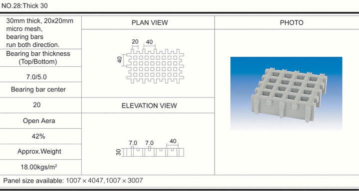 30mm*20*20 High FRP Molded Grating