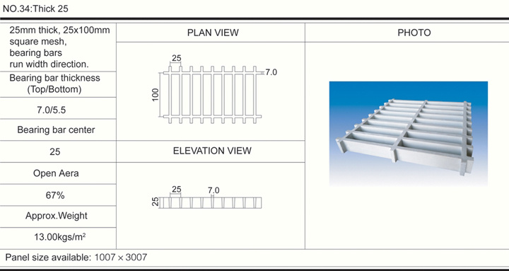 25mm25*100 High FRP Molded Grating