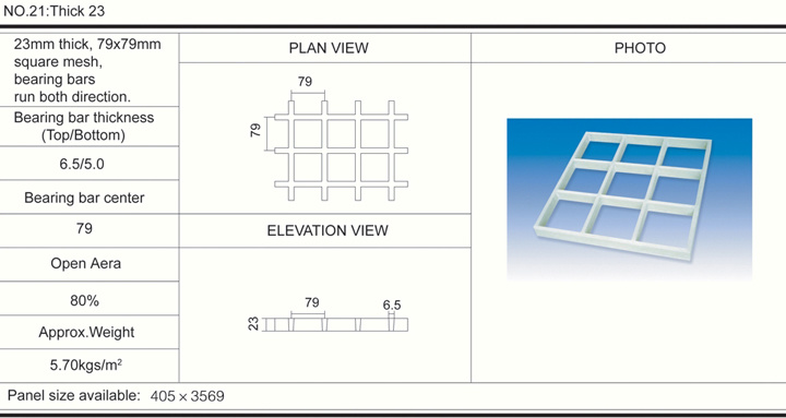 23mm79*79 High FRP Molded Grating