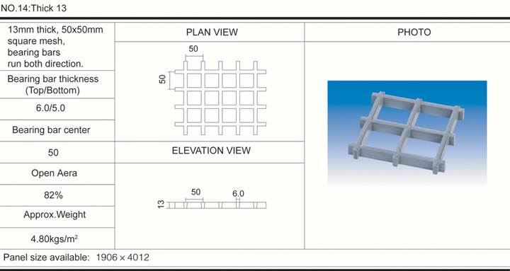 13mm50*50 High FRP Molded Grating